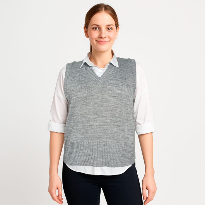 Chaleco Largo Mujer Escote V Lana Varios Colores - Image 3