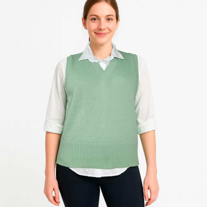 Chaleco Largo Mujer Escote V Lana Varios Colores - Image 4